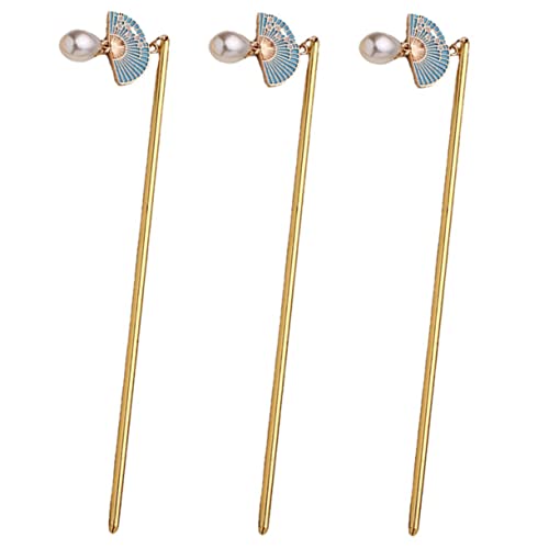 SWOOMEY 3 Stück Chinesischer Haarnadel Teilig Vintage Stil Metall Haarschmuck für Damen Glatte Leichte Haarnadeln für Duttfrisuren Langlebig und Elegant Geeignet für Lange Haare und Alltag von SWOOMEY
