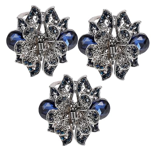 SWOOMEY 3 Stück Dekorative Haarklammern aus Zinklegierung mit Kristallverzierten Hohlgearbeiteten Blütenblättern Haarklammern für Damen zum Schmücken und Fixieren bei Alltag Party und Make von SWOOMEY