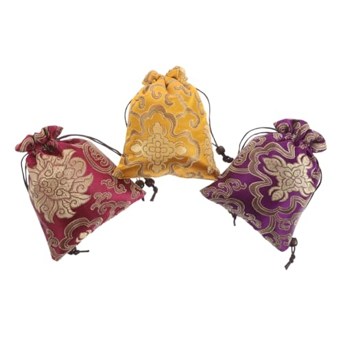 SWOOMEY 3stücke Schmuckbeutel Aus Tibet Handgewebt Brokatmaterial Zum Aufbewahren Von Schmuck Reisen Und Organisation Mit Einzigartigen Mustern Und Farben Für Urlaub Hochzeit Und Party von SWOOMEY
