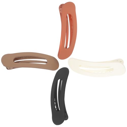 SWOOMEY 4 Stück Teiliges Flacher Haarklammern aus Mattem Kunststoff Französischer Stil Starke Haarklammern für Dickes und Dünnes Haar Eleganter Haarschmuck für Damen in Beige Karamell von SWOOMEY