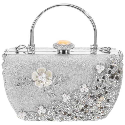 SWOOMEY Abendtasche mit Blumenmuster: Clutch mit Strasssteinen, glitzernde Kristall-Handtasche mit Perlen, Braut- und Hochzeitstasche für Partys im Stil der 1920er Jahre von SWOOMEY