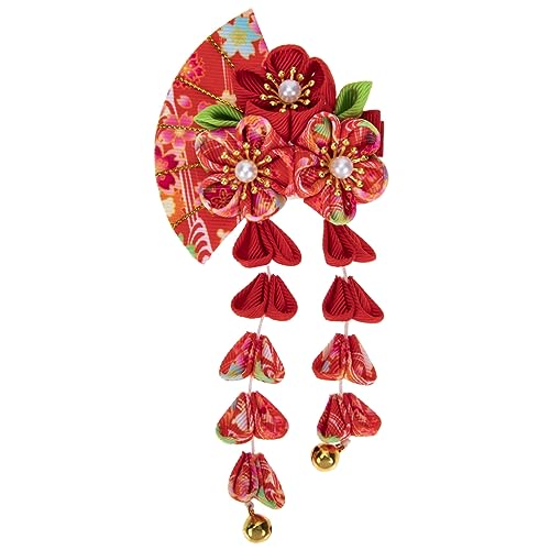 SWOOMEY Japanische Haarspange mit Langem Tassel Fächerförmige Haarklammer im Vintage Stil Haarschmuck Accessoire für Damen und Mädchen Geeignet für Hochzeit Festival und Alltag von SWOOMEY