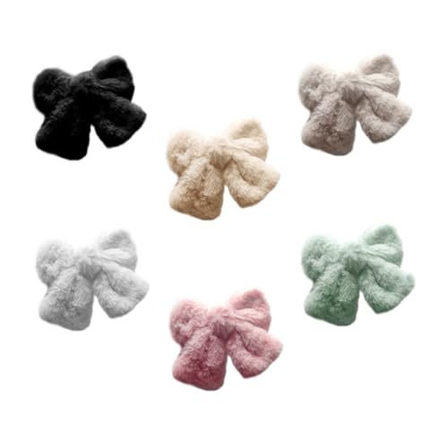 SWOOMEY Plüsch Haarspangen mit Schleife für Damen 6 Stück Elegant für Freizeit und Party Haar Accessoires von SWOOMEY