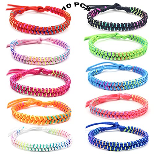 SWRCEYJH Gewebtes Freundschaftsarmband aus Stoff 10 Stück Gewebte Armbänder Set Handgemachte gewebtes Armbänder Bunte geflochtene Armbänders für Handgelenk Fußkettchen Farbmischung von SWRCEYJH