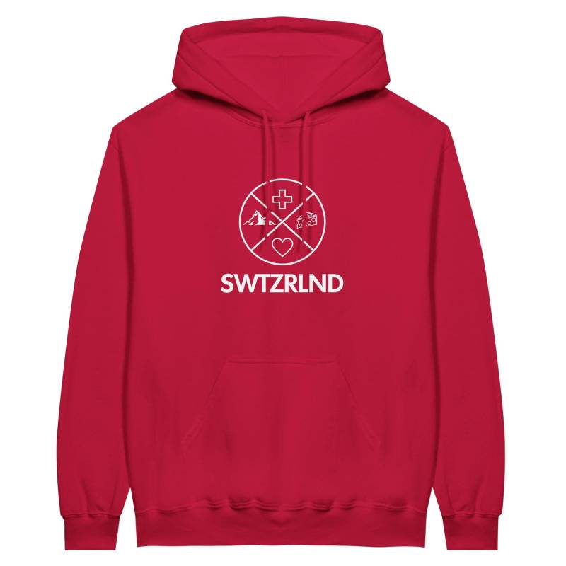 Swtzrlnd Classic Unisex Pullover Hoodie Schweiz Schwiiz Switzerland Suisse Svizzera Swiss in Rot Und Schwarz Swtzrlnd Classic Unisex Pullover Hoodie Schweiz Schwiiz Switzerland Suisse Svizzera Swiss in Rot Und Schwarz von SWTZRLND