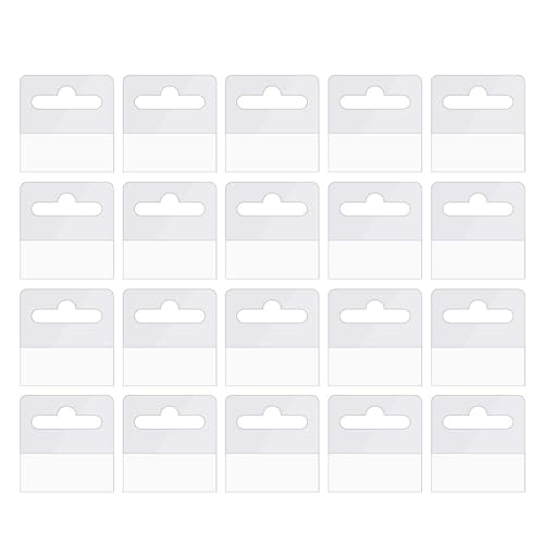 SWYSGS 100 Stück Transparente Hängen Tabs Selbstklebende Eurolochaufhänger für Laden und Einzelhandelsausstellungsstücke Hängeetiketten Haken aus Kunststoff (40 * 35cm) von SWYSGS