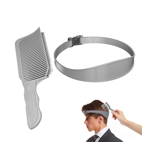 SWYSGS 3 Stück Set Haarschneide Schablone Herren,2 Stück Fade Comb+1 Stück Verstellbare Haarschneide Anleitung,Groß V-förmiger Kamm,Kleine übergang kamm,Kamm-Set für Herren von SWYSGS