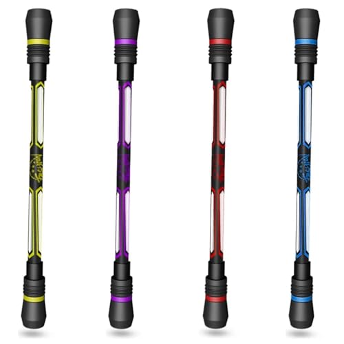 SWYSGS 4 Stöcke Spinning Pen, Rolling Finger Rotationsstifte, Professional Competition Verwendet Balance Verbessert Spinn Stift rutschfest Pen für Studentenunterhaltung Bürobedarf(0.5mm) von SWYSGS