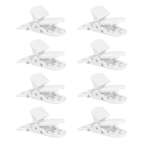 SWYSGS 8 Stück Schnuller Clips, Klipp Schnullerkette, Lätzchen-Clips, Kunststoff Abzeichen Clips, Baby Dummy Schnuller Clips (Weiß) von SWYSGS