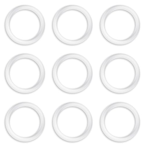 SWYSGS 9 STÜCKE Sichere Schnuller Halter O Ringe Schnuller Dummy Zubehör Kette Clips Adapter Halter für Baby(Transparent) von SWYSGS