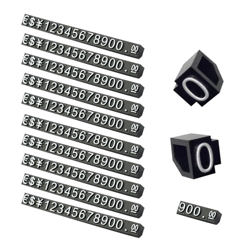 SWYSGS Preisanzeige-Würfel Verstellbarer Zahlenanzeige-Ständer Verkaufspreis-Blöcke 10 Stück für Preisauszeichnung,Preisschilder von SWYSGS