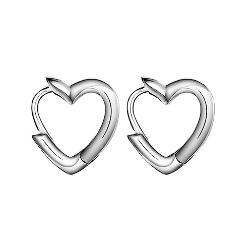 SWYSGS Sterling Silber Big Heart Ohrringe für Frauen Gold gefüllt Hoop Ohrringe Große Gold Hoop Ohrringe für Mädchen von SWYSGS