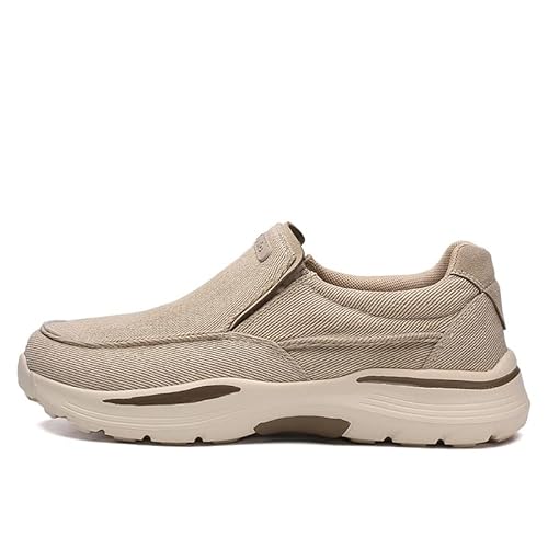 3.0 Deklan Pro Strassenschuhe Herren-Straßenschuhe Komfort Slip on Laufschuhe Atmungsaktiv Outdoor Walkingschuhe (43,Khaki) von SWZEC