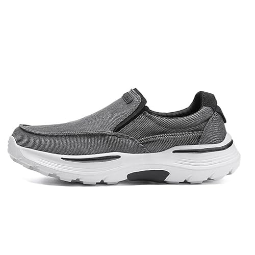 3.0 Deklan Pro Strassenschuhe Herren-Straßenschuhe Komfort Slip on Laufschuhe Atmungsaktiv Outdoor Walkingschuhe (45,Schwarz) von SWZEC