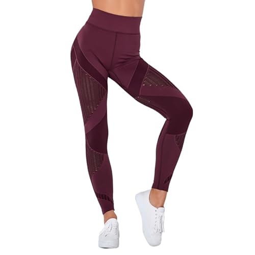 Anti-Cellulite-Kompressions-Leggings - Wolff (L,Weinrot) von SWZEC