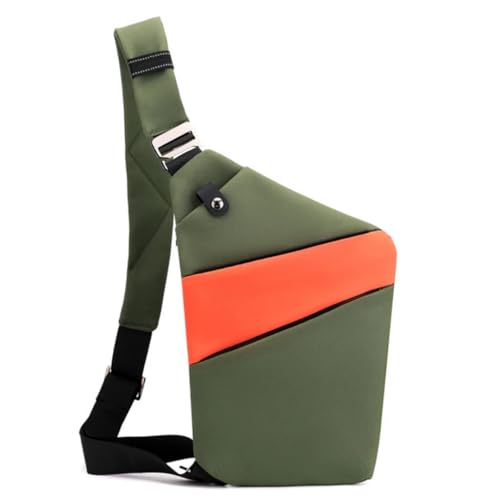 Anti Diebstahl Designer Umhängetasche (Grün mit Orange linke Schulter) von SWZEC