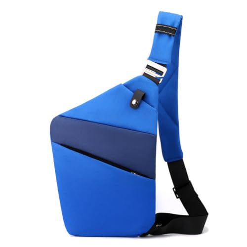 Anti Diebstahl Designer Umhängetasche (Königsblau mit blauer rechter Schulter) von SWZEC