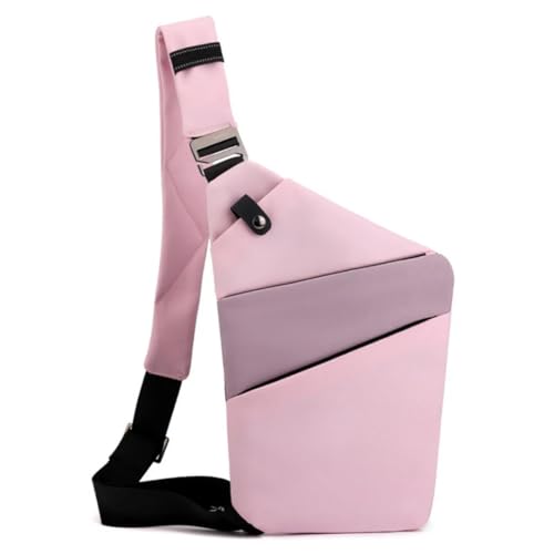 Anti Diebstahl Designer Umhängetasche (Rosa mit lila linker Schulter) von SWZEC