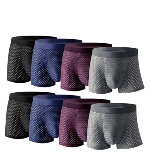Boxhero Boxer aus Bambusfasern Boxershorts Bambus Underwear Weiche | Best Fit (2X Schwarz +2xBlau +2xRot +2xGrau,XL （55-65kg）) von SWZEC