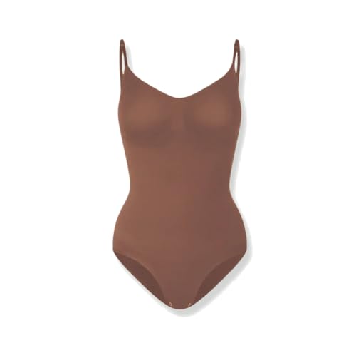 Creamy Fabrics Bodysuit Sculpting Shapewear mit String (Braun,XL) von SWZEC