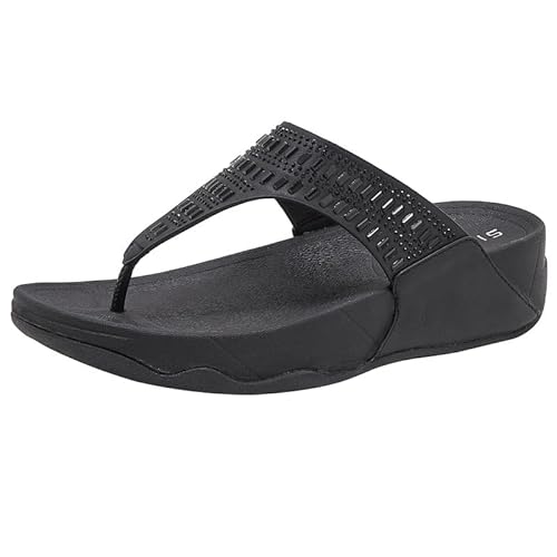 Orthoback OrthoSandal Sintra Damen Orthopädische Kissen Flip Flops Erholung Walking Sandalen mit Arch Support Sommer bequem Slip On Hausschuhe Größe 35-41 (41,Schwarz) von SWZEC