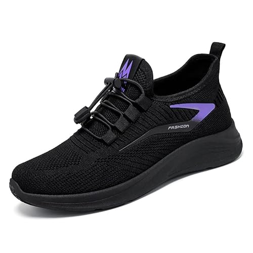 Damen Sportschuhe Schwarz，Damen Freizeitschuhe, atmungsaktive Turnschuhe Weiche Sohle für Komfort (Schwarz,38) von SWZEC