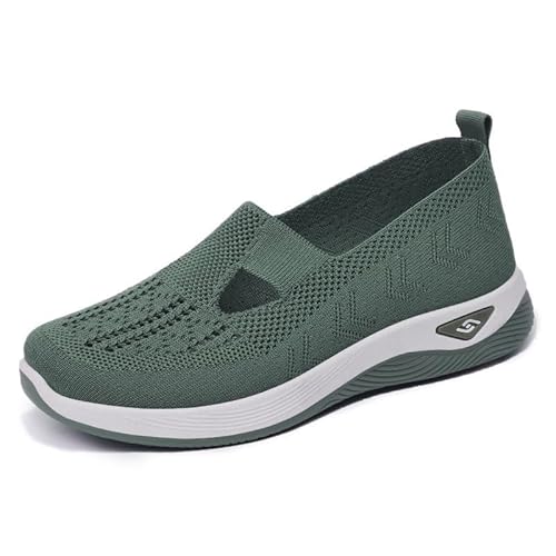 Elarova ZenStep™ – Leichte Orthopädische Slip-On Schuhe für Damen mit Dämpfung(Grün,Numeric_38) von SWZEC