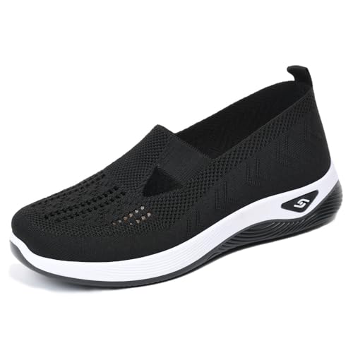 Elarova ZenStep™ – Leichte Orthopädische Slip-On Schuhe für Damen mit Dämpfung(Schwarz,Numeric_40) von SWZEC