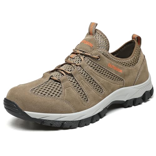 Hike Germana Outdoor Schuhe - Atmungsaktive & Orthopädische Outdoor-Schuhe (46,Braun) von SWZEC