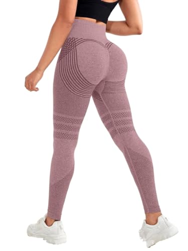 Ignite Sculpt Scrunch Leggings Damen Leggings - teveo (Rosa,L (58-65kg)) von SWZEC