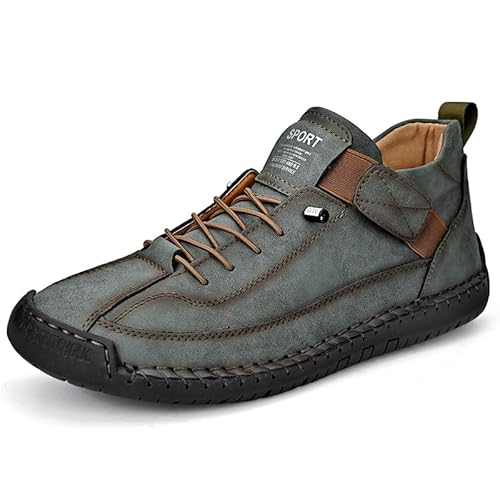 Italienische Schuhe Herren Damen, Ultra Bequeme und rutschfeste Barfußschuhe aus echtem Leder, Bequeme und Outdoor Leder Winterschuhe 35-43 (39,Grün) von SWZEC