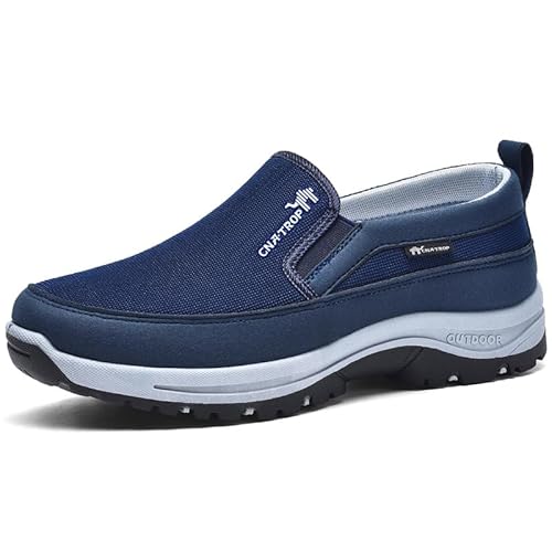 Juliastil Joseph Orthopädische Wanderschuhe für Männer, Herren Slip On Walkingschuhe (Blau,42) von SWZEC