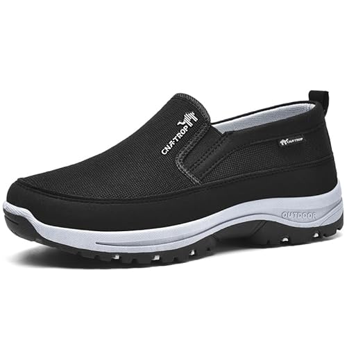 Juliastil Joseph Orthopädische Wanderschuhe für Männer, Herren Slip On Walkingschuhe (Schwarz,43) von SWZEC