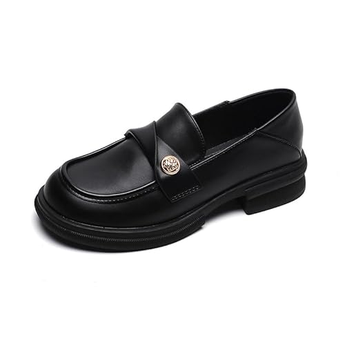 Loafer Damen Mokassins Geschlossener Zehen Halbschuhe Elegante Slip-on Plateau Schuhe für Frauen (39,Schwarz 3) von SWZEC