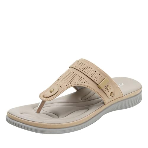 Orthoback OrthoSandal® Sintra gepolsterte, orthopädische Flip Flops (Beige,41) von SWZEC