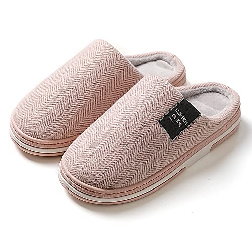 SWZEC Avocadostore Hausschuhe aus Baumwolle Latschen Pantoffeln Schlappen Pantoletten Home & Joy (rosa,39,40) von SWZEC