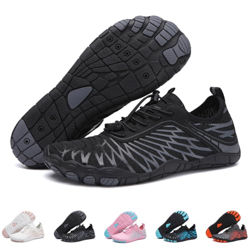 SWZEC Barfussschuhe: Ergonomisch, Schmerzlindernd Und Wasserdicht (44,Schwarz) von SWZEC