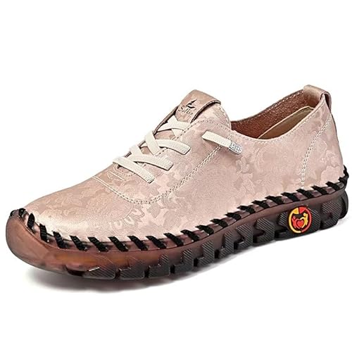 SWZEC Bequeme Atmungsaktive Leichte rutschfeste Orthopädische Halbschuhe für Damen für den Alltag mit breitem Fuß (36,Pink) von SWZEC