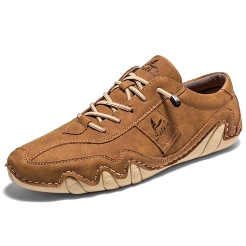 SWZEC Bergxperten Ibex - ergonomischer, schmerzlindernder & wasserdichter Leder-Barfußschuh(Braun,Numeric_38) von SWZEC
