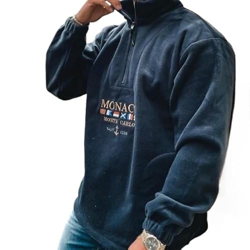 SWZEC Decarba Monaco Pullover mit Zipper (Blau,L) von SWZEC