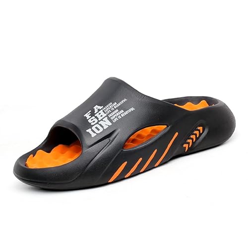 SWZEC Dein Modetrends Orthopädische Hausschuhe - Jax (43,Schwarz/Orange) von SWZEC