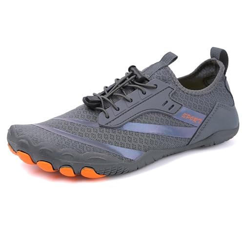 SWZEC Feel Pro 2.0 - rutschfeste Barfußschuhe Unisex Herren Damen (Grau,37) von SWZEC