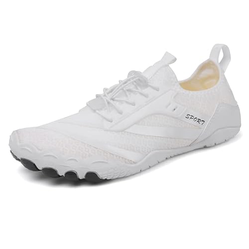 SWZEC Feel Pro 2.0 - rutschfeste Barfußschuhe Unisex Herren Damen (Weiß,35) von SWZEC