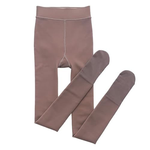 SWZEC Freiluftkinder - Gefütterte Thermo-Strumpfhose (Braun 220G (15 bis 0°C),M-L) von SWZEC