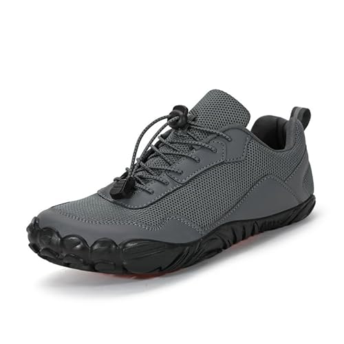 SWZEC Frühling Outdoor Barfußschuh Feldluft Hike wasserabweisend und atmungsaktiv (43,Grau) von SWZEC