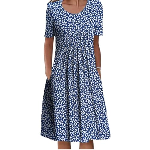 SWZEC Galeria Modehaus Emma - Sommerkleid midi für Damen (Hellblau,XXL) von SWZEC