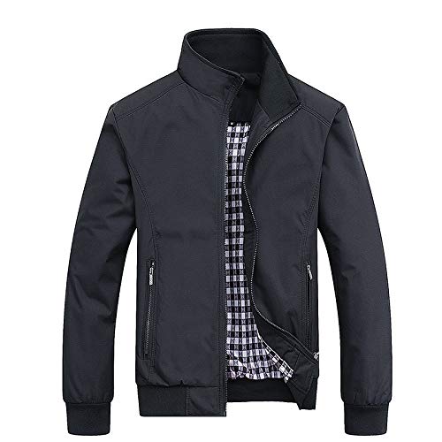 SWZEC Ganti Mode Tom Sommerjacke | LÄSSIGER Windbreaker MIT Kragen FÜR MÄNNER (Schwarz,6XL【100-110kg】) von SWZEC