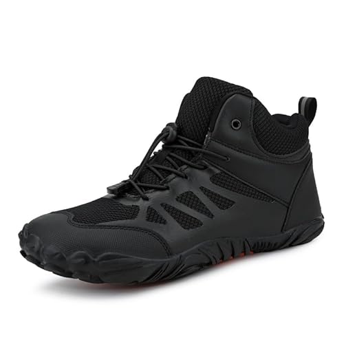 SWZEC Herren Frühling OutdoorHeld Feldluft Fly Barfußschuh Outdoor Ultraleichte rutschfest Wanderschuhe (41,Schwarz) von SWZEC