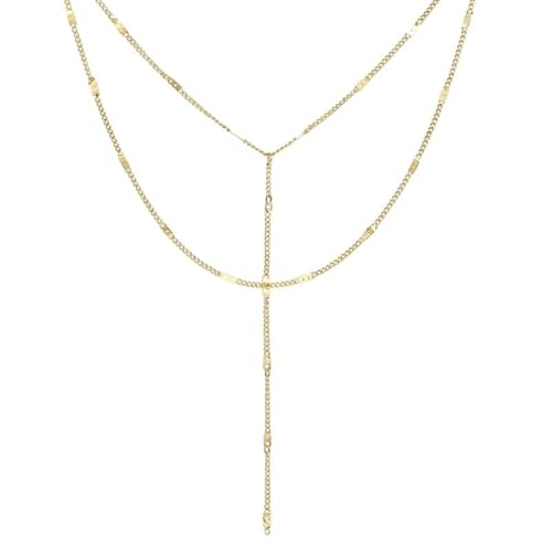 SWZEC Hey Happiness Y Layered Necklace Gold von SWZEC