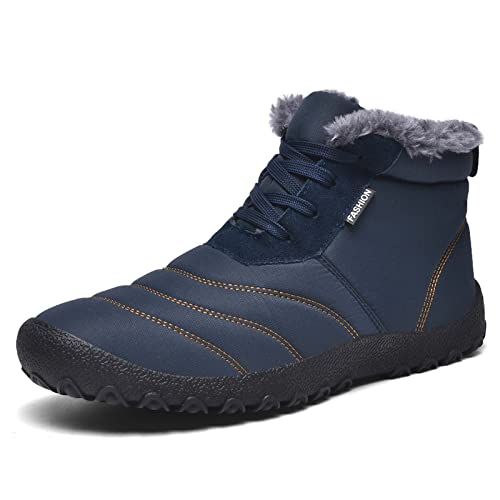 SWZEC OutdoorHeld Winter Pro 2.0 Wasserfeste Barfußschuhe Hike Karter Barfuß Winterschuhe - Ergonomische Thermo Barfußschuhe (45,Marineblau) von SWZEC